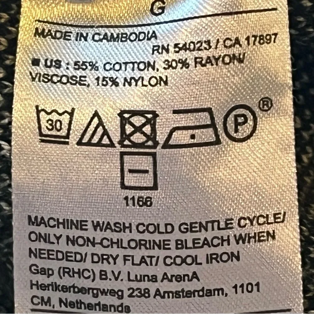 Banana Republic Cotton Blend Crew Neck Sweater Black/White Size Large